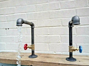 Pair Of Old Cast Iron Faucet Taps - Miss Artisan