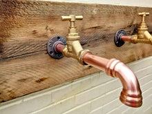 Charger l&#39;image dans la galerie, Pair Of Copper Pipe Wall Mounted Faucet Taps - Miss Artisan