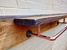 Load image into Gallery viewer, Rustic Shelf With Copper Clothes Rail - Miss Artisan