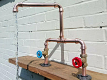 Laden Sie das Bild in den Galerie-Viewer, Copper Pipe Double Sink Mixer Swivel Faucet Taps - Miss Artisan