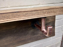 Load image into Gallery viewer, Copper Pipe Shelf Brackets With Hooks - Pair - Miss Artisan