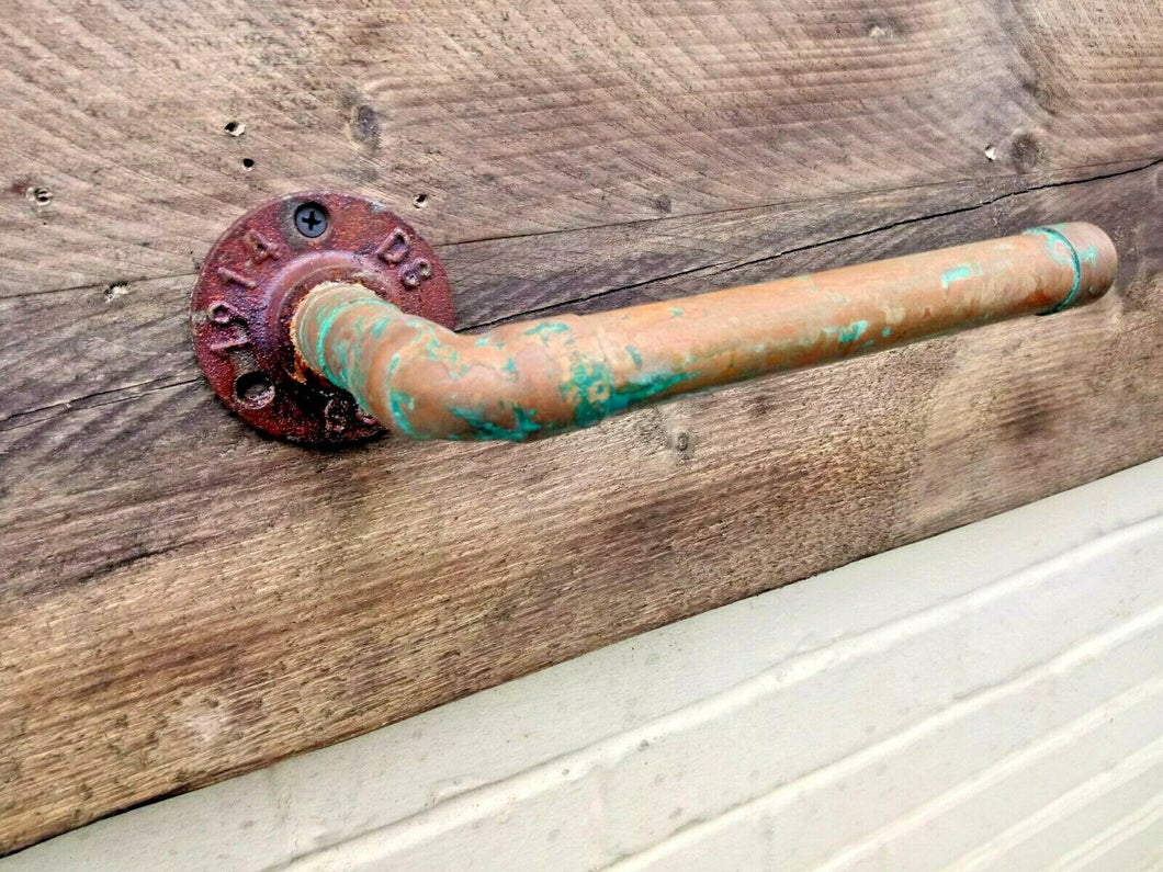 Rusty Old Copper Pipe Toilet Roll Holder - Miss Artisan