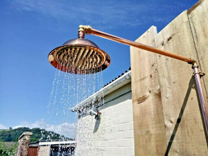 Copper Rainfall Shower With Faucet Tap - Miss Artisan