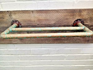 Rusty Old Double Copper Towel Rail - Miss Artisan