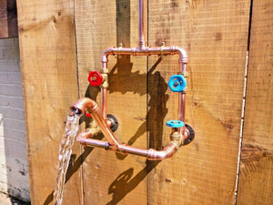 Copper Rainfall Shower With Faucet Tap - Miss Artisan