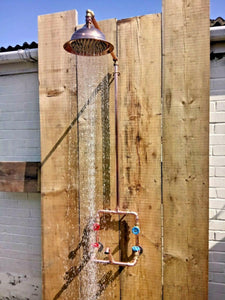 Copper Rainfall Shower With Faucet Tap - Miss Artisan