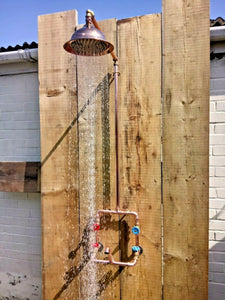 Copper Rainfall Shower With Faucet Tap - Miss Artisan
