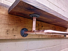 Load image into Gallery viewer, Rustic Shelf With Copper Clothes Rail - Miss Artisan