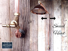 Load image into Gallery viewer, Single Handle Rainfall Copper Pipe Shower - Miss Artisan