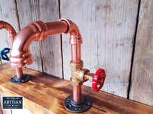 Laden Sie das Bild in den Galerie-Viewer, Pair Of Small Copper Pipe Swivel Faucet Taps - Miss Artisan