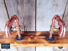Laden Sie das Bild in den Galerie-Viewer, Pair Of Small Copper Pipe Swivel Faucet Taps - Miss Artisan