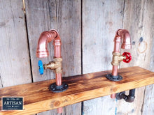 Charger l&#39;image dans la galerie, Pair Of Small Copper Pipe Swivel Faucet Taps - Miss Artisan