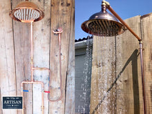 Charger l&#39;image dans la galerie, Copper Pipe Rainfall Shower With Down Pipes And Sprayer - Miss Artisan