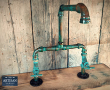 Load image into Gallery viewer, Verdigris Copper Pipe Swivel Mixer Faucet Tap