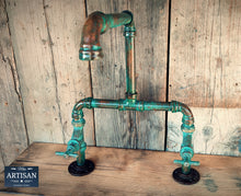 Load image into Gallery viewer, Verdigris Copper Pipe Swivel Mixer Faucet Tap