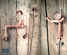 Load image into Gallery viewer, Wall Mounted Copper Pipe Mixer Tap With Hand Sprayer