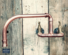 Charger l&#39;image dans la galerie, Wall Mounted Copper Pipe Mixer Tap Wide Reach