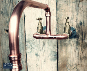 Wall Mounted Copper Pipe Mixer Tap Wide Reach