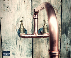 Wall Mounted Copper Pipe Mixer Tap Wide Reach