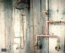 Charger l&#39;image dans la galerie, Copper Rainfall Shower With Sprayer