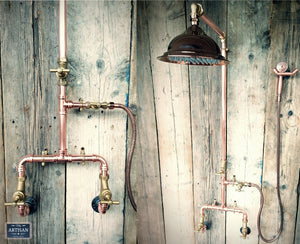 Copper Rainfall Shower With Sprayer