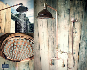 Copper Rainfall Shower With Sprayer